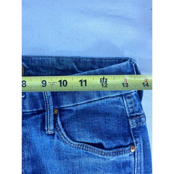 Mother Women sz 25 High Waisted Double Looker Ankle Fray Cotton Denim Skinny - Picture 14 of 16